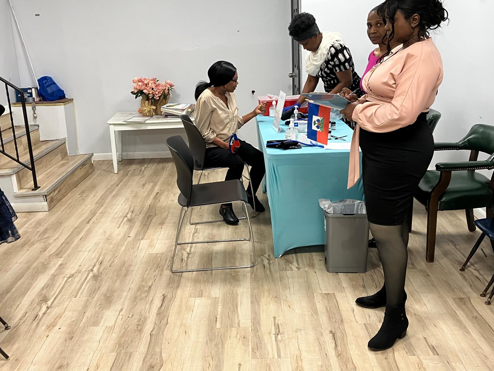 Blood pressure and health screening consultation